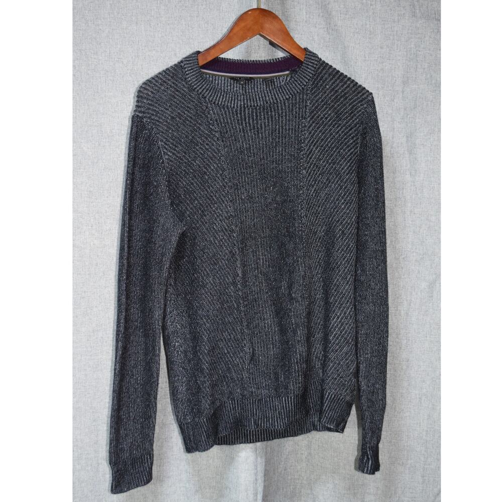 Ted Baker London Gray Textured Knit Sweater Men’s Size 3 Medium